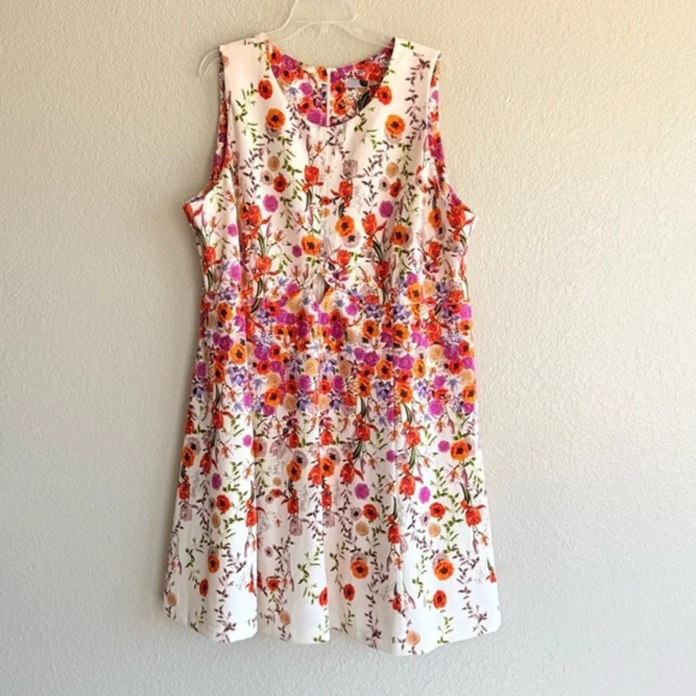 Maison Tara Floral A-Line Dress 22W Garden Party Wedding Guest Midi Fit & Flare - Picture 3 of 6